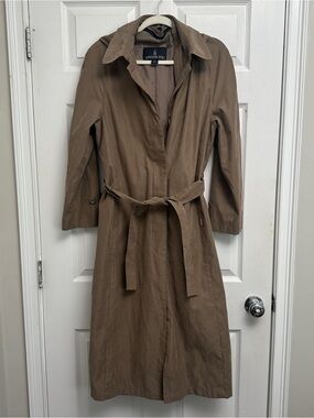 London Fog Taupe Belted Trench Coat